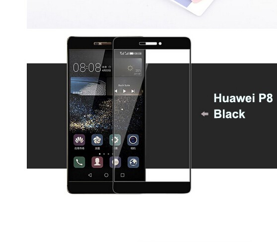 Huawei Ascend P8 Colored Tempered Glass-Black
