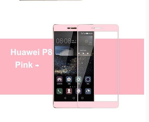 Huawei Ascend P8 Colored Tempered Glass-Pink