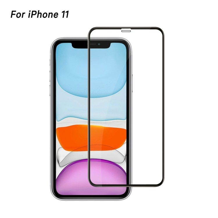iPhone 11 Full Tempered Glass Screeen Protector-Black