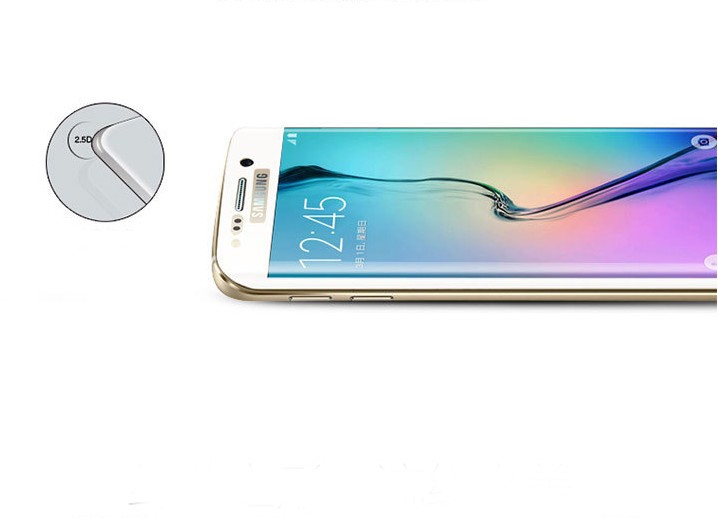 Samsung Galaxy S6 Edge Curved Colored Tempered Glass-White