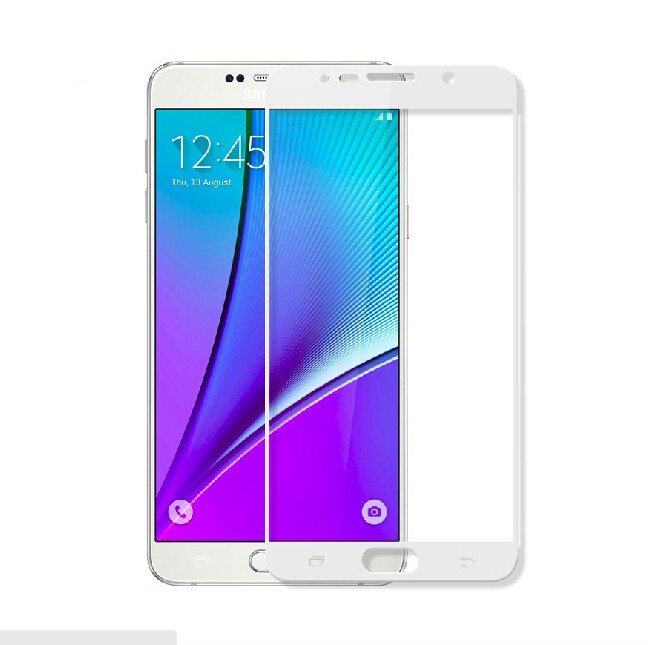 Samsung Galaxy Note 5 Colored Tempered Glass-White